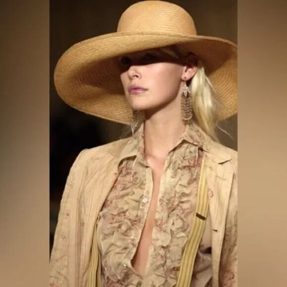 Ralph Lauren Spring 2003 Runway Collection Wallpaper Floral Mesh Knit Blouse - Picture 7 of 15